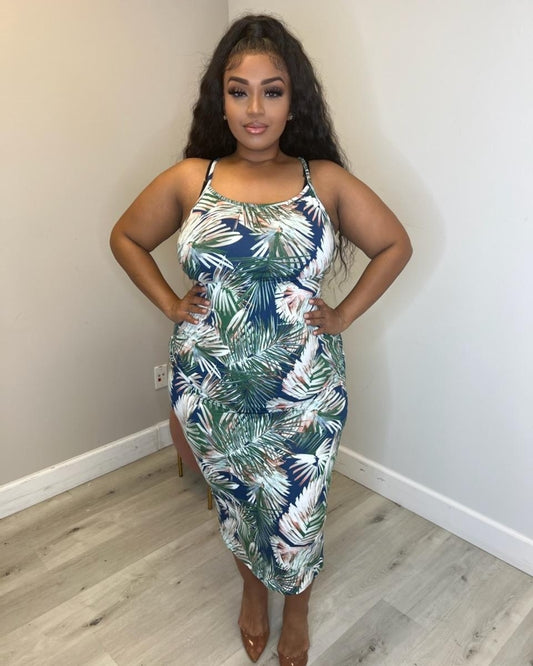 Tropical Midi Dress